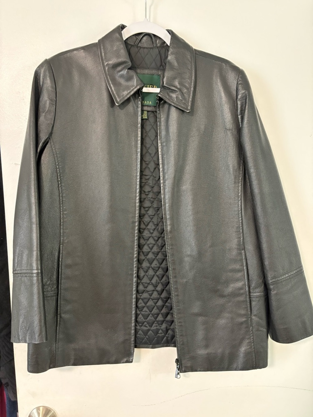 Danier Black Leather Trench Coat